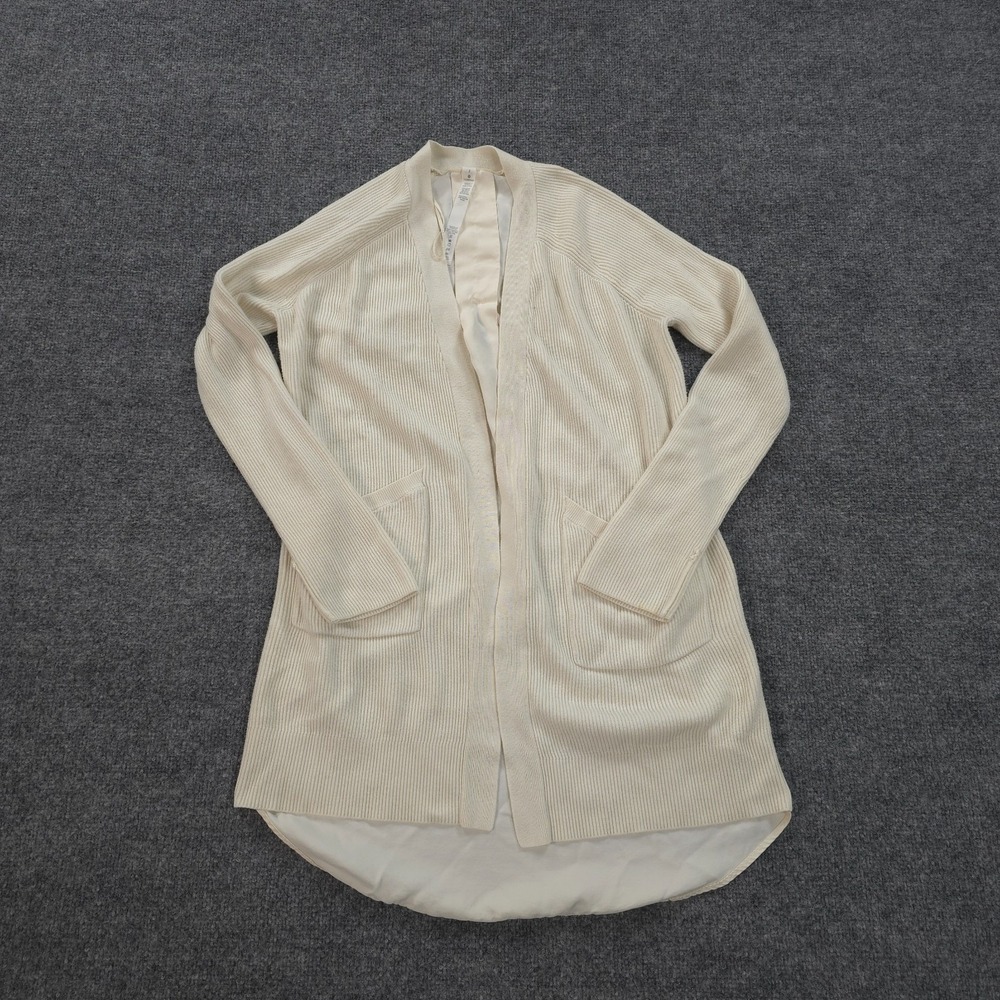 Lululemon Sweater Womens 2 Ivory Still At Ease‎ Wrap Cashmere Blend Casual Prep